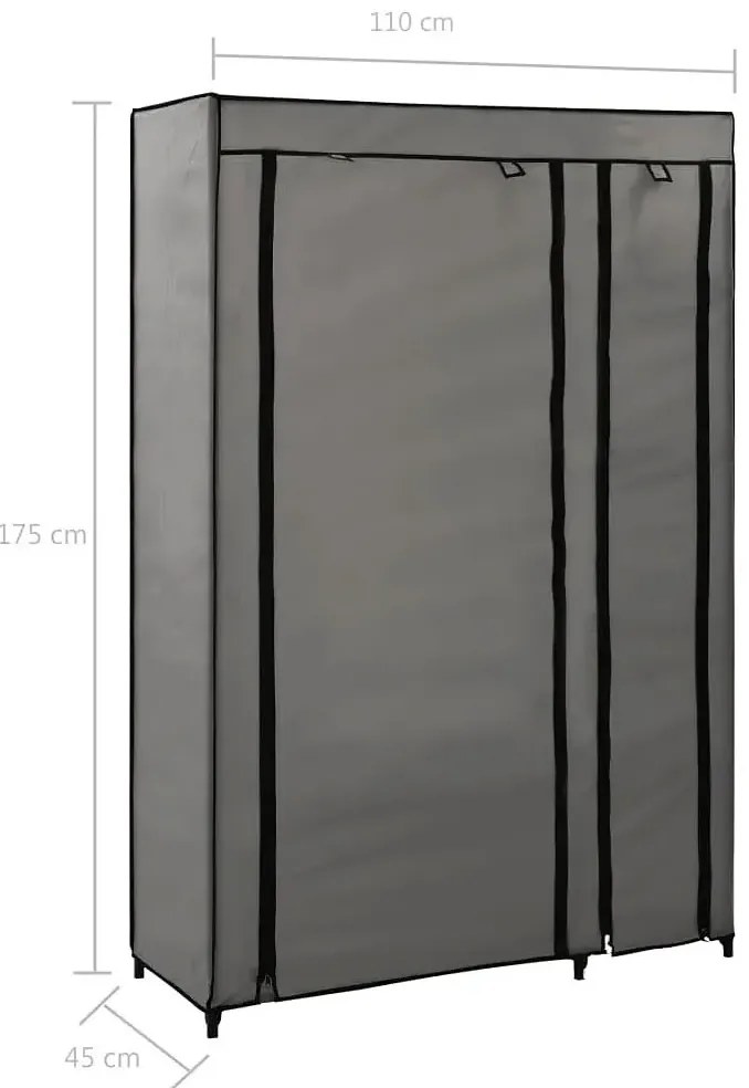 Szary Zestaw 2 Szaf Tekstylnych T2-E11