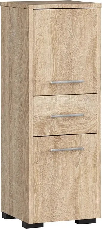 Kolumna łazienkowa, 2 drzwi, 1 szuflada, 140 x 30 x 30 cm, Dąb Sonoma