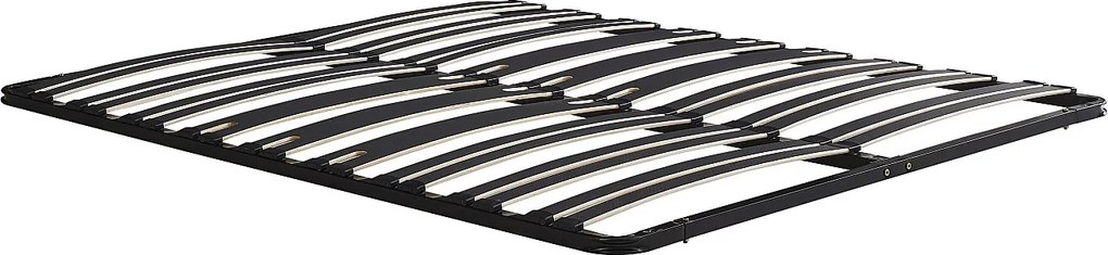 Stelaż z listewkami 160 x 200 cm - 2 x 15 listewek - 3 strefy wzmocnionego podparcia odcinka lędźwiowego - Bez nóżek - Czarny - CERRISI marki YSMÉE