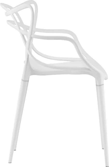 Zestaw 4 białych krzeseł plastikowych KATO