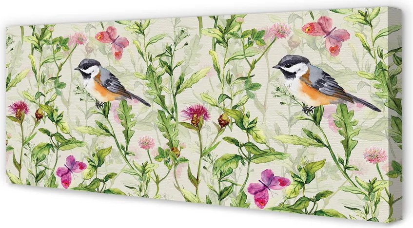 Obraz canvas na ścianę Ptak Ukryty w Trawie