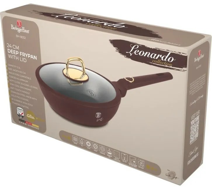 BerlingerHaus Głęboka patelnia z pokrywką Leonardo 24 cm