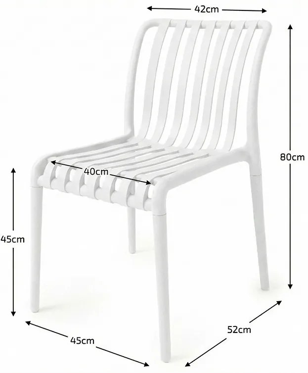 Plastikowe krzesło TREGO, białe