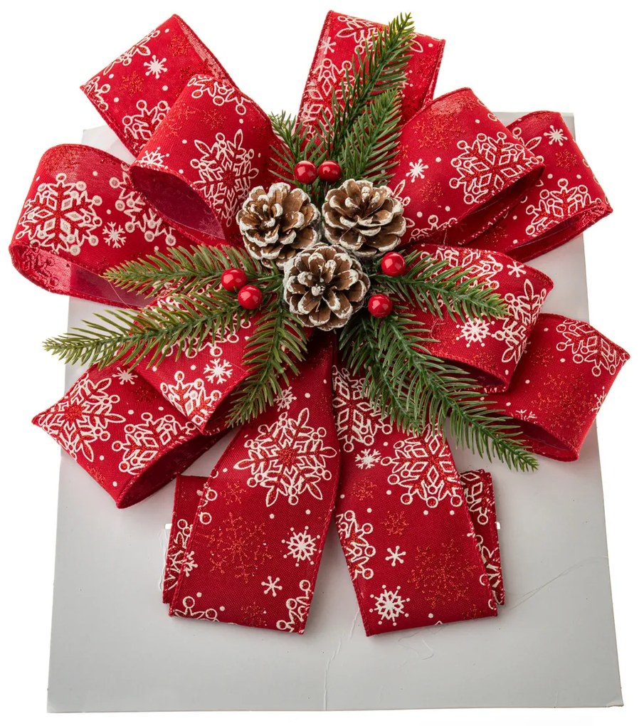 Wstążka na choinkę 30 x 81 cm, czerwony