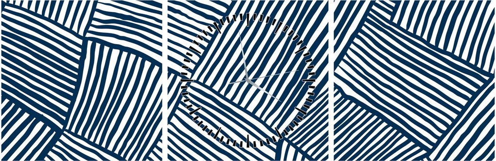 Obraz - linia 3D (z zegarem) (90x30 cm)