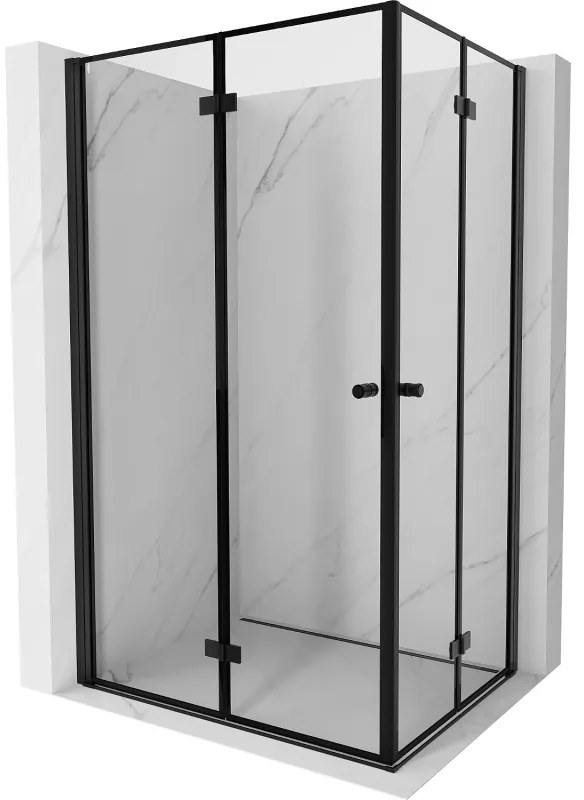 Mexen Mist-F Duo kabina prysznicowa składana lewa 120 x 85 cm, czarna ramka, czarna -  8A6-120L-085P-70-70