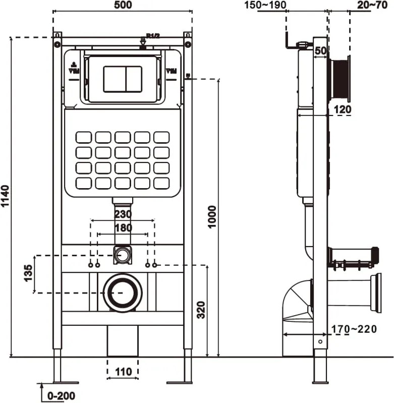 Mexen Tex Slim stelaż podtynkowy do WC - 61100