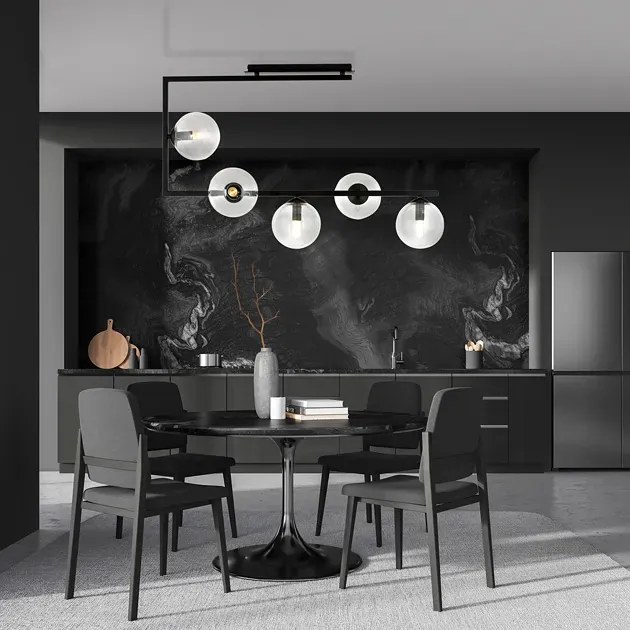 Lampa sufitowa z transparentnymi kloszami  - D108-Solini