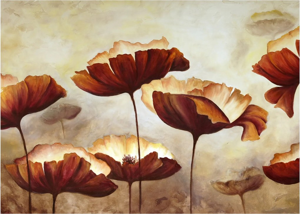 Obraz czerwonych kwiatów (70x50 cm)