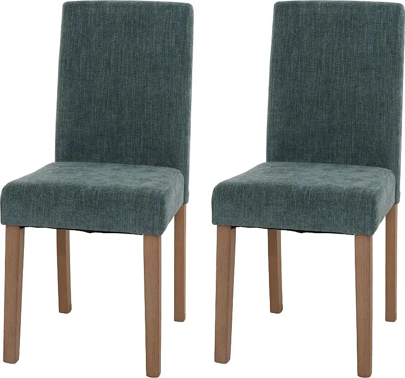 Szenilowe krzesło do jadalni Littau (zestaw 2 sztuk),  zielony, nogi w kolorze naturalnym