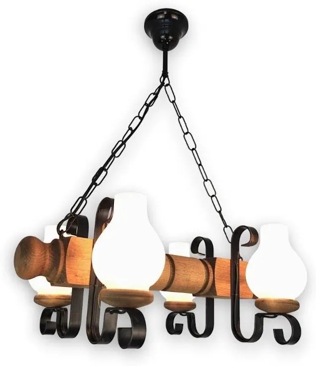 Brilagi - Żyrandol na łańcuchu RUSTIC 4xE14/40W/230V buk