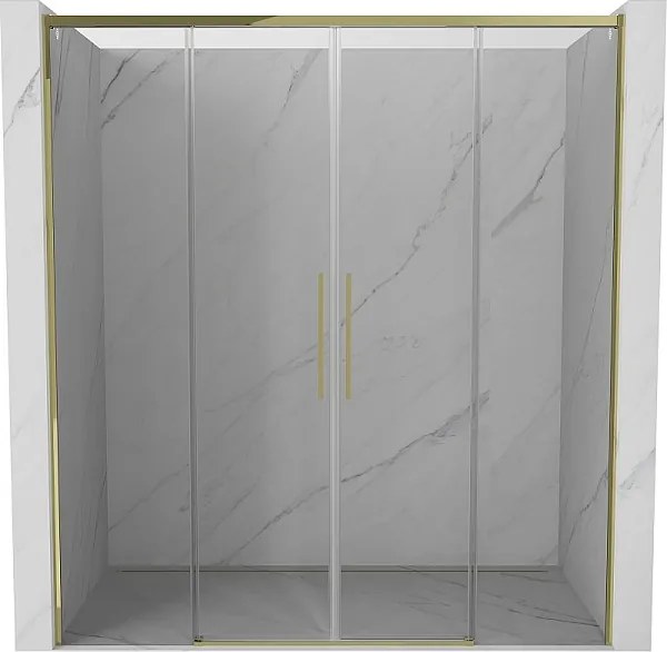 Mexen Rox Duo drzwi prysznicowe rozsuwane 180 cm, transparent, złote - 8C2-180-002-50-00