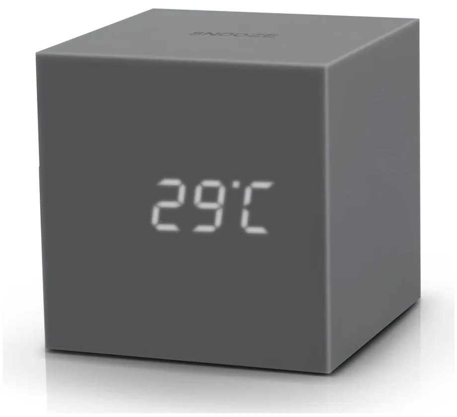 Szary budzik LED Gingko Gravitry Cube