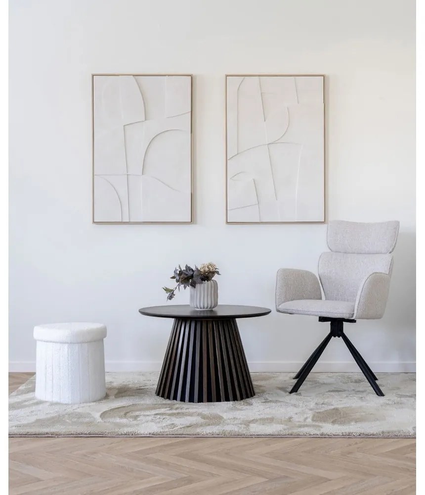 Beżowe tapicerowane fotele jadalniane zestaw z podłokietnikami 2 szt. Cordoba – House Nordic