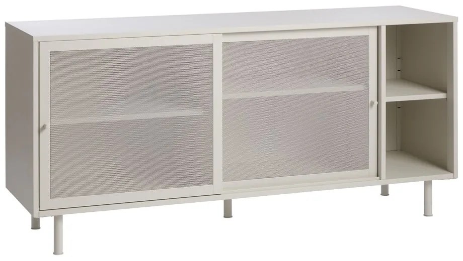 Szara metalowa komoda z drzwiami przesuwnymi 160x75x47 cm Veep – Unique Furniture