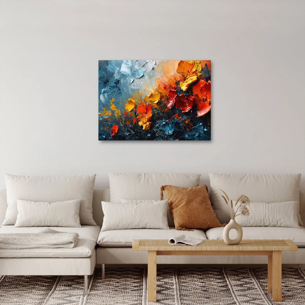 Obraz - Abstrakcyjny obraz kwiatów III. (70x50 cm)