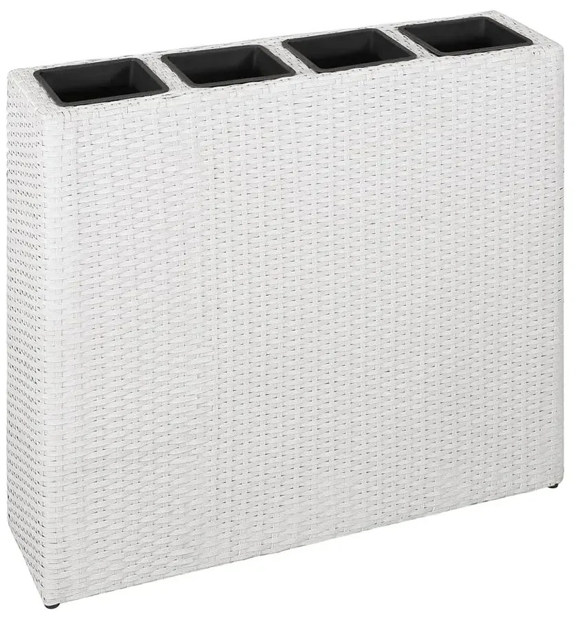 Biała duża donica ogrodowa z technorattanu G8-Z06