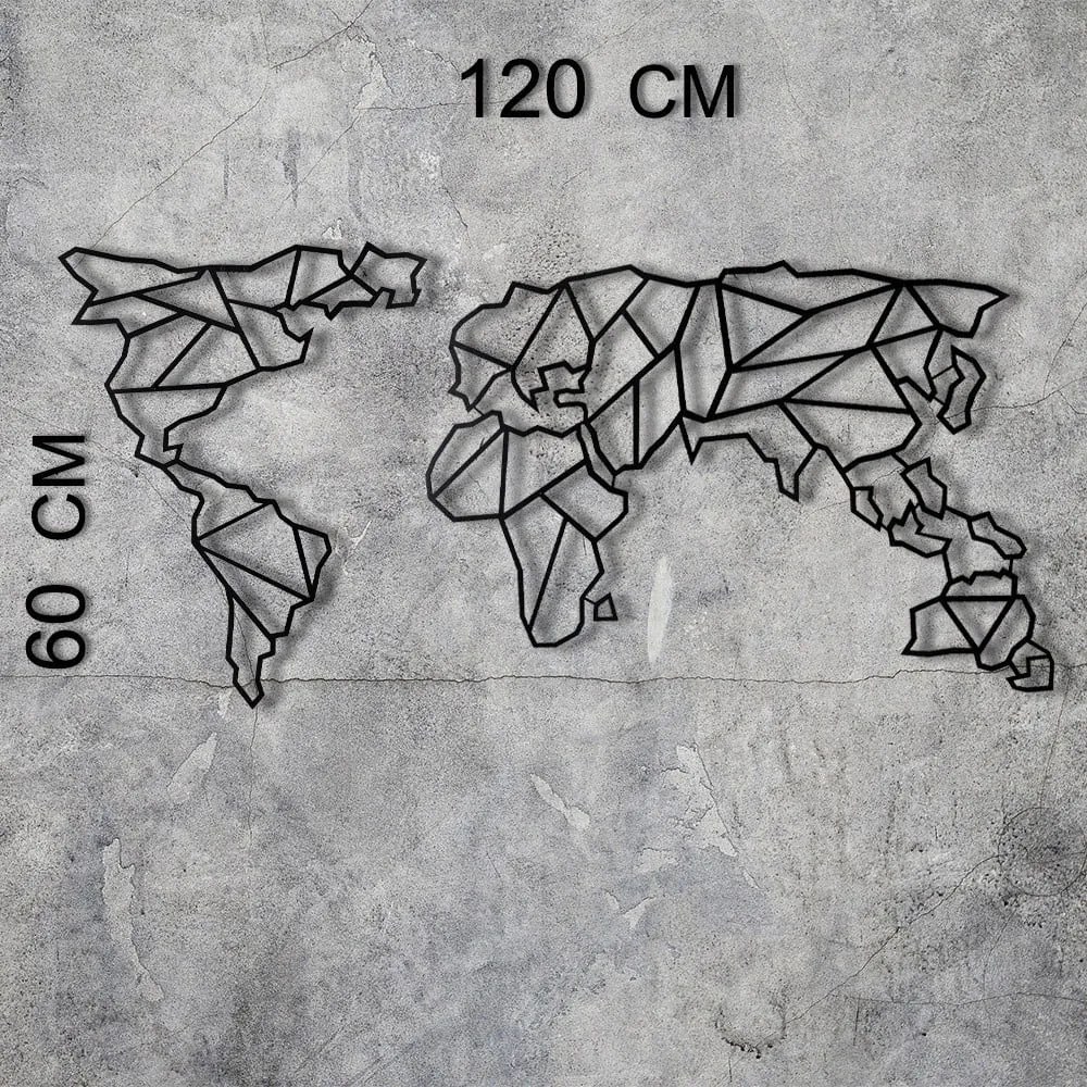 Metalowa dekoracja ścienna Map, 60x130 cm