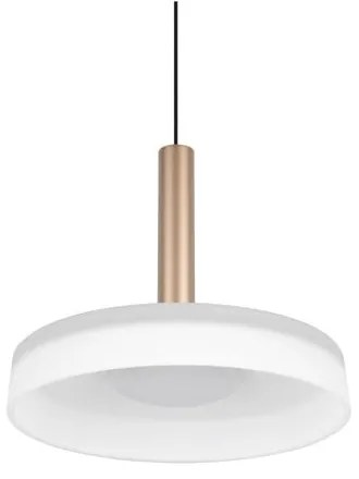 Lampa wisząca LED w czarno-biało-złotym kolorze ze ściemniaczem i szklanym kloszem ø 22 cm Celeste – Trio