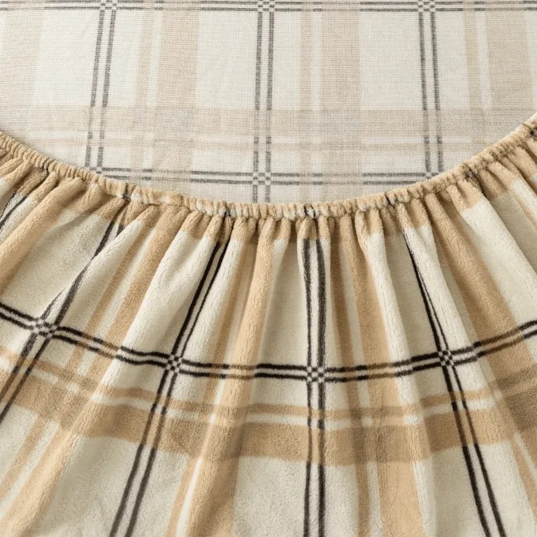 PrzytulneMieszkanie.pl Prześcieradło z mikropluszu PLAID 200x200 cm kremowe