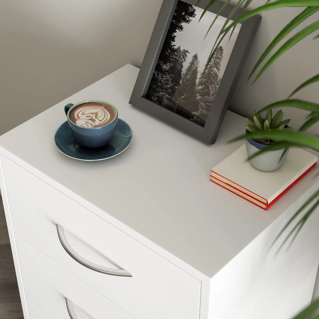 Szafka nocna ELOISE z podświetleniem, 54x39x28cm, biała Casaria