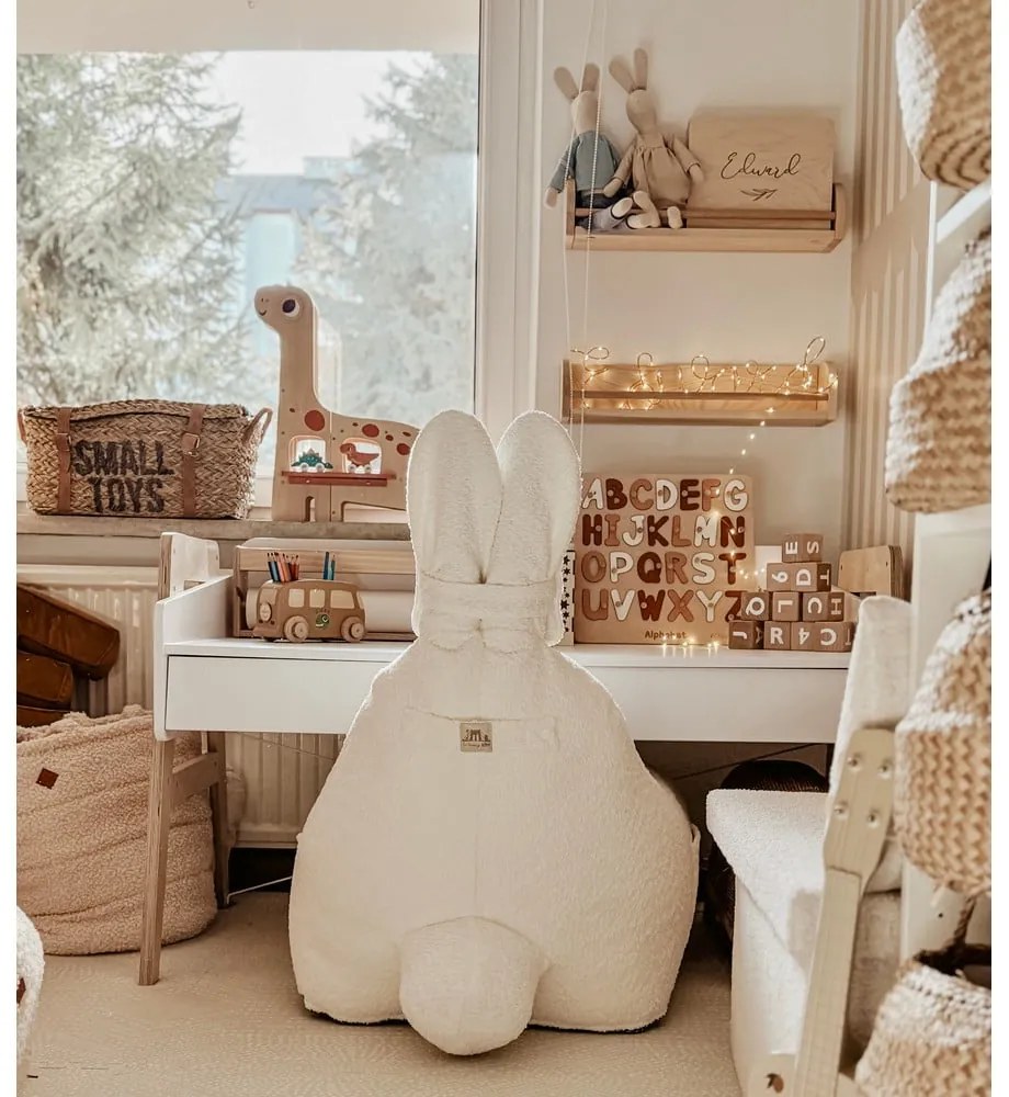 Kremowy dziecięcy worek do siedzenia Funny Bunny – The Brooklyn Kids