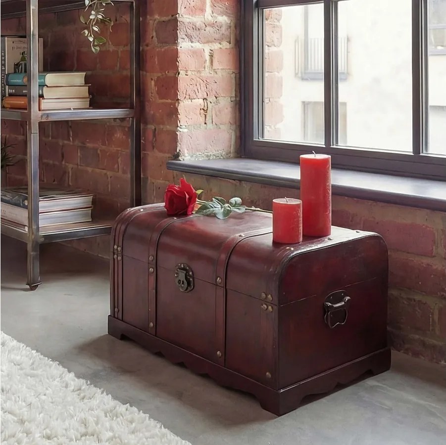 Drewniana skrzynia Antibes, okrągła