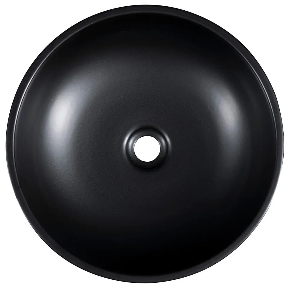Czarno-turkusowa ceramiczna okrągła umywalka ø 41 cm Priori – Sapho
