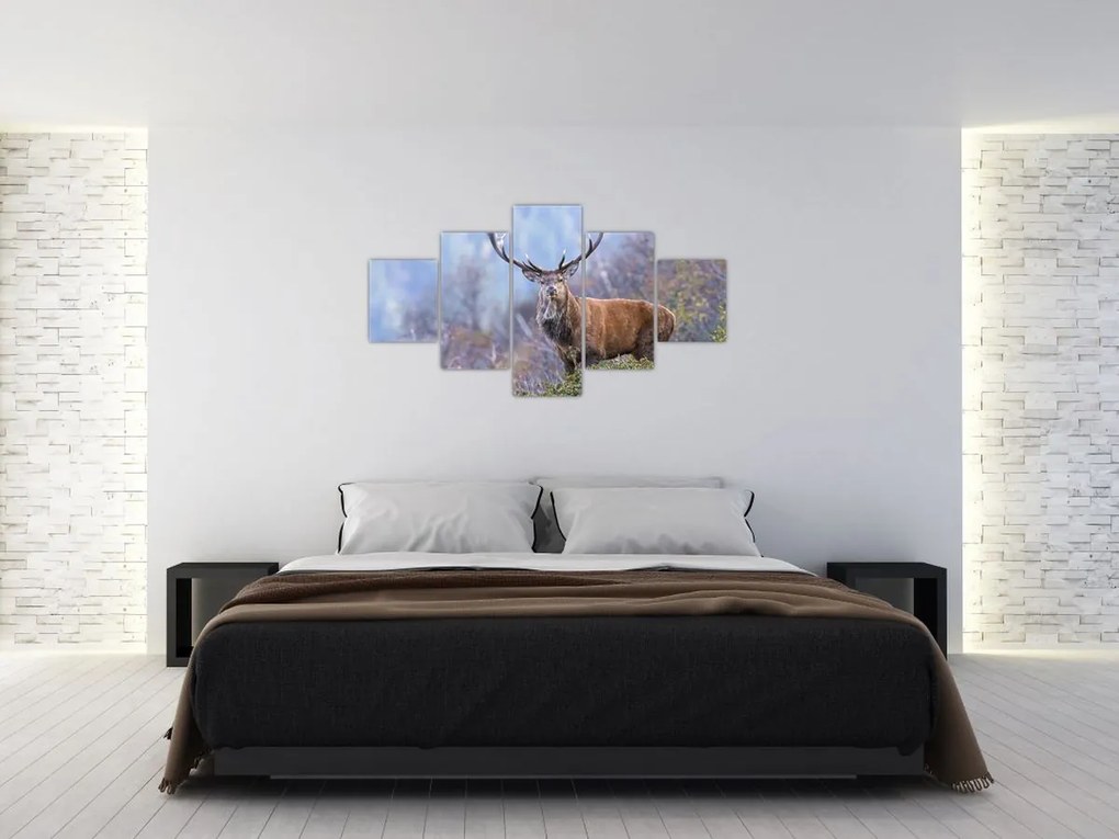 Obraz - Jeleń w krajobrazie (125x70 cm)