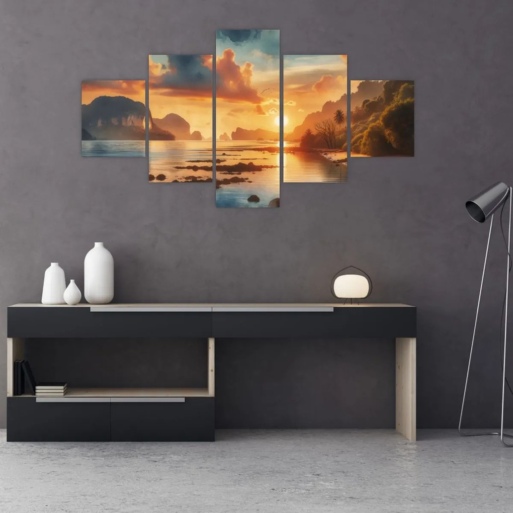 Obraz - Widok z plaży (125x70 cm)