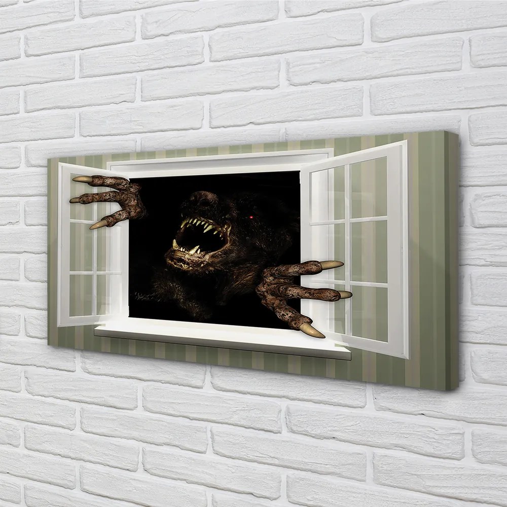 Obraz na płótnie Straszna Postać w Oknie