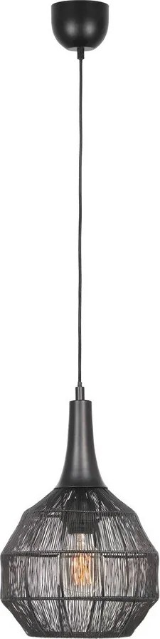 Lampa wisząca w kolorze matowej czerni z metalowym kloszem Soraya – Trio