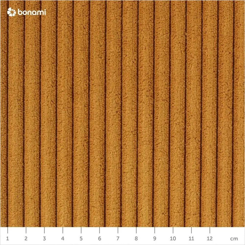 Musztardowa sztruksowa rozkładana sofa 195 cm Nona – Makamii