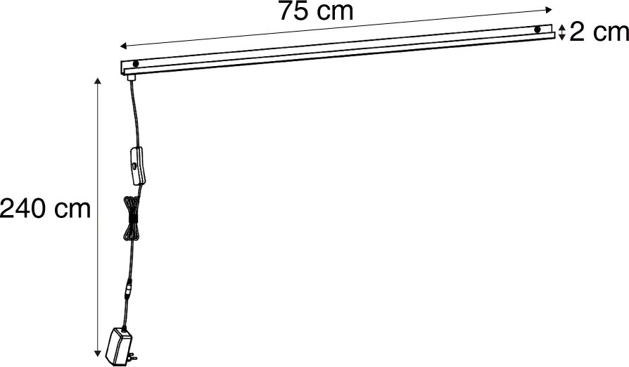 Nowoczesny Kinkiet / Lampa scienna czarny z LED - Letterbox Nowoczesny Oswietlenie wewnetrzne