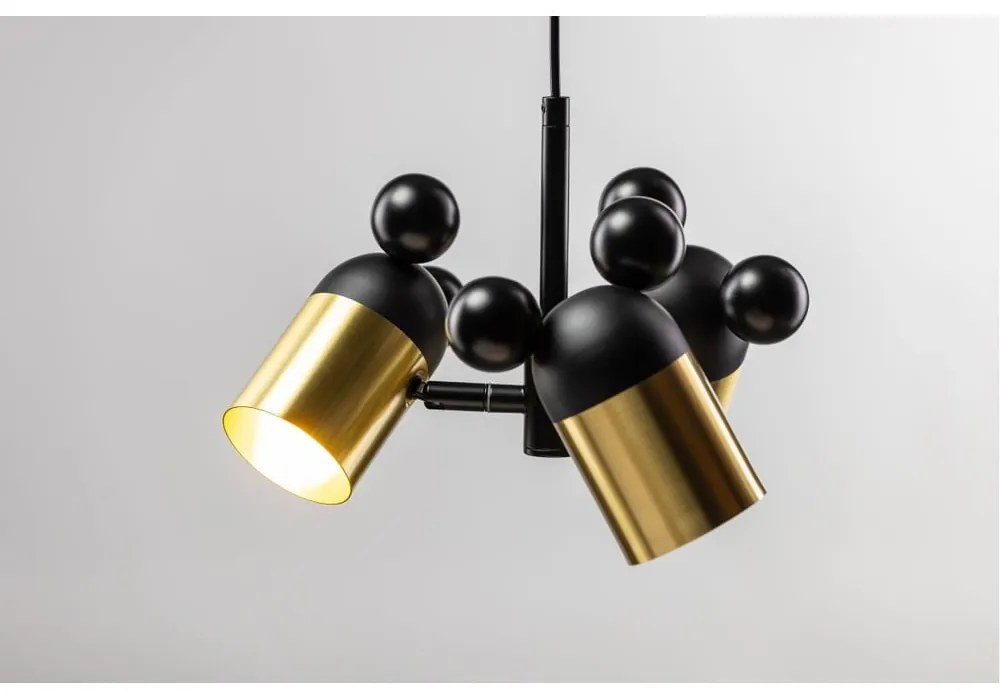 Lampa wisząca w czarno-złotym kolorze z metalowym kloszem Mouse II – GTV