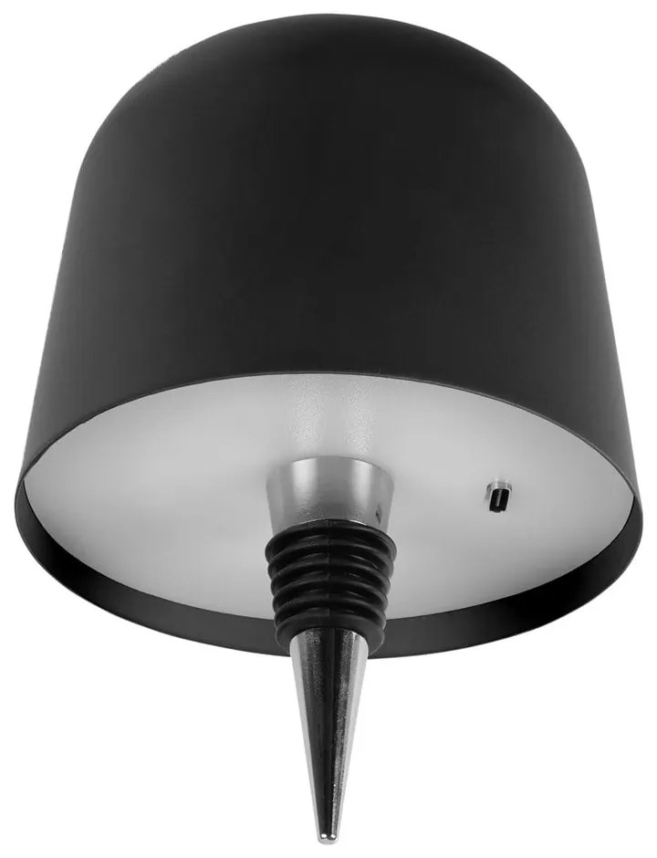 Czarna lampa stołowa LED na butelkę z metalowym kloszem (wysokość 13 cm) Cone Hat LED – Leitmotiv
