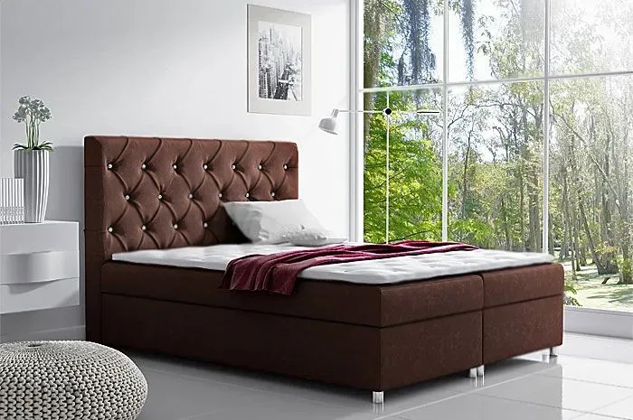 Łóżko z zagłówkiem w stylu glamour Active 180x200 - 44 kolory