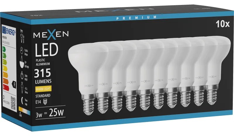 Mexen Nova 10x żarówka LED E14, R50, 3W, Ciepła - 3000K, 315 lm - L103-E14-0330-01x10