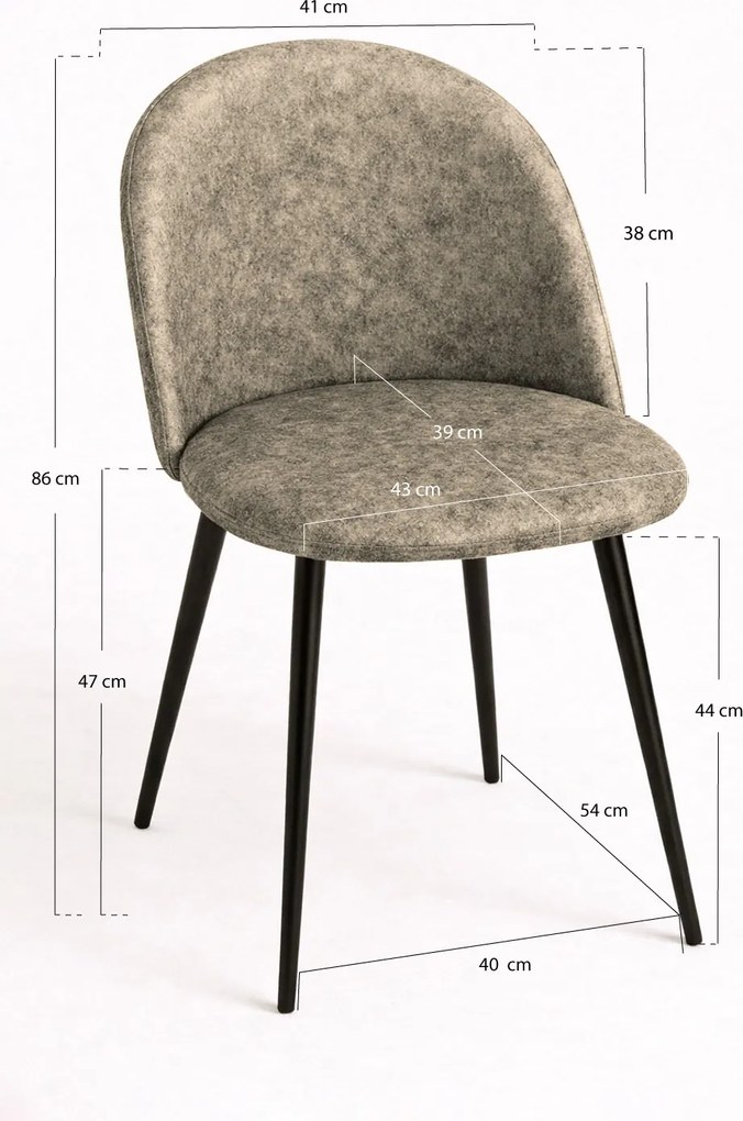 Czarne krzeso Teok w stylu vintage ze sztucznej skóry