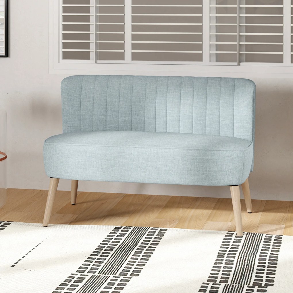 HOMCOM 2-osobowa sofa, miękkie obicie, łatwa w pielęgnacji, udźwig do 220 kg, 117 x 56,5 x 77 cm, jasny zielony | Aosom PL