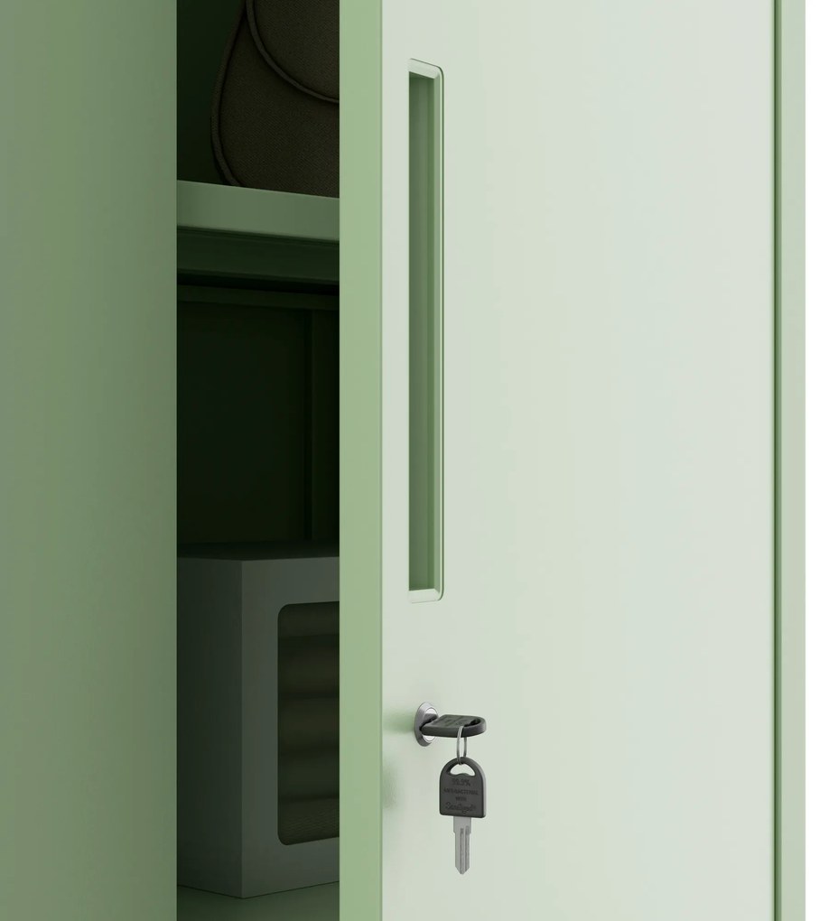 Szafa gospodarcza zamykana DAWID, 900 x 1850 x 450 mm, Fresh Style: pastelowy zielony