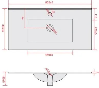 Szafka pod umywalkę L-WOOD 79 cm antracyt mat KROFAM