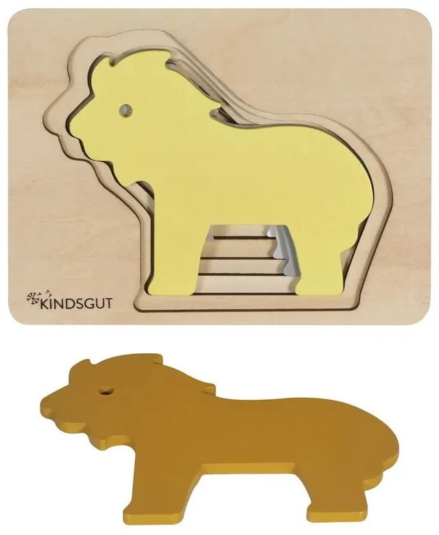 Dziecięce drewniane puzzle Kindsgut Lion