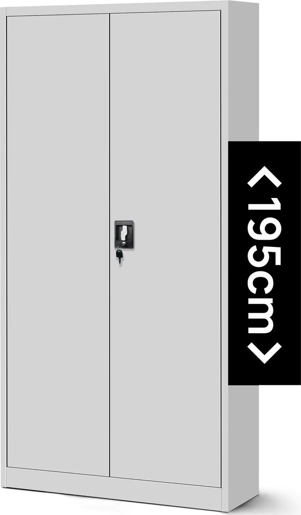 Szafa biurowa na akta wysoka Jan H 90x40x195 cm szara