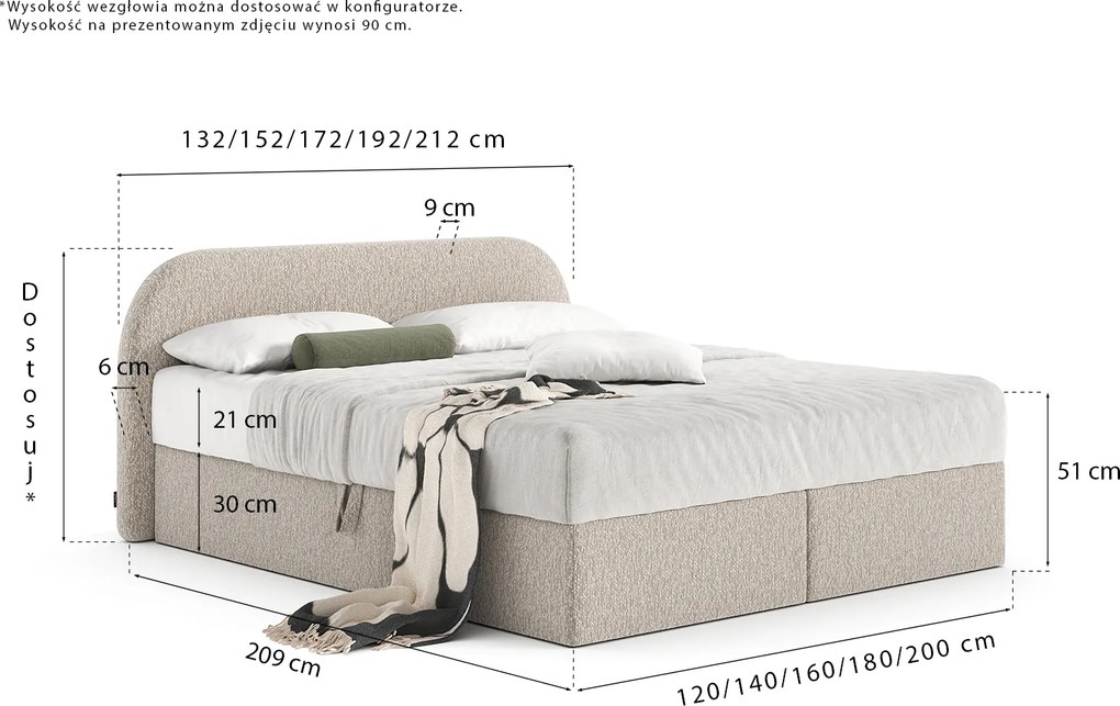 Łóżko kontynentalne Livv