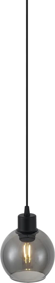 Nowoczesna lampa wisząca czarna ze szkłem dymnym do systemu szynowego 1-fazowego - Iconic Lava