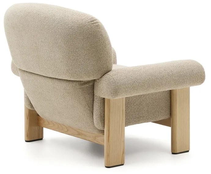 Beżowy fotel z tkaniny szenilowej Nema – Kave Home