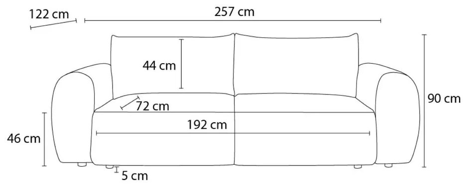 Ciemnoniebieska sztruksowa rozkładana sofa 257 cm Lucien – Bobochic Paris