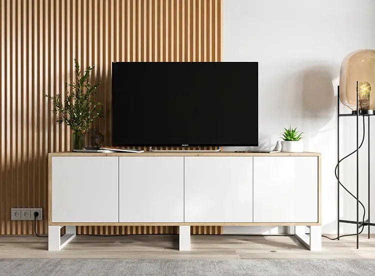 Szafka rtv dąb wotan + biały E7-B97