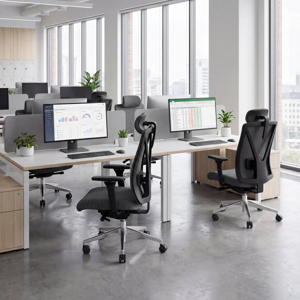 Fotel biurowy ergonomiczny ciemnoszary VECTOR